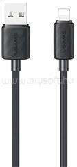 USAMS KY adatkábel (USB - lightning, 2.4A, gyorstöltő, 100cm) FEKETE (SJ689USB01) (SJ689USB01)