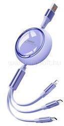 REMAX LINON adatkábel 3in1 (USB - lightning/Type-C/microUSB, 2.4A, 66W, gyorstöltő, 100cm) LILA (REMAX_RC-C029_P) (REMAX_RC-C029_P)