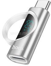 hoco. UA32A adapter (Lightning aljzat - Type-C, adatátvitel és töltés, LED kijelző) EZÜST (HOCO_UA32A_S) (HOCO_UA32A_S)
