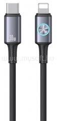 USAMS HUAN adatkábel (Type-C - lightning, 30W, PD gyorstöltő, 120cm) SÖTÉTSZÜRKE (SJ753USB01) (SJ753USB01) - mysoft