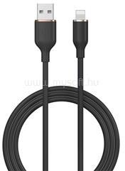 DEVIA JELLY adatkábel (USB - lightning, 2.4A, gyorstöltő, 120cm) FEKETE (ST382628) (ST382628)