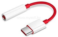 OnePlus audió adapter kábel (3.5mm jack aljzat - Type-C) PIROS (57983104916) (57983104916)
