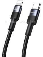 USAMS SY SERIES adatkábel (Type-C - lightning, 3A, 30W, gyorstöltő, 120cm) FEKETE (SJ729USB01) (SJ729USB01)