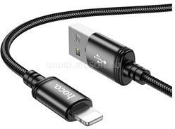 hoco. X89 adatkábel (USB - lightning, 2.4A, gyorstöltő, 100cm, cipőfűző) FEKETE (HOCO_X89_USB_L_B_100) (HOCO_X89_USB_L_B_100)