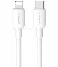 USAMS U84 adatkábel (Type-C - lightning, 20W, PD gyorstöltő, 100cm) FEHÉR (SJ610USB01) (SJ610USB01) - mysoft