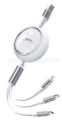REMAX LINON adatkábel 3in1 USB - Type-C/lightning/microUSB, 100cm, FEHÉR (REMAX_RC-C029_W) (REMAX_RC-C029_W)