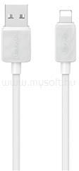 USAMS KY adatkábel (USB - lightning, 2.4A, gyorstöltő, 100cm) FEHÉR (SJ689USB02) (SJ689USB02)