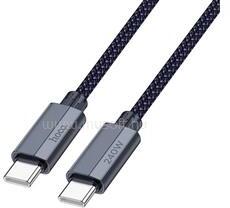 hoco. U134 adatkábel (Type-C - Type-C, 240W, PD gyorstöltő 3.0, 180cm, cipőfűző) SÖTÉTKÉK (HOCO_U134_180) (HOCO_U134_180)