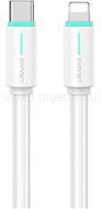 USAMS YU adatkábel (Type-C - lightning, 30W, gyorstöltő, 100cm) FEHÉR (SJ735USB02) (SJ735USB02)
