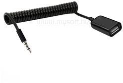 Gigapack Audió adapter kábel (USB aljzat - 3.5mm jack, OTG, spirálkábel) FEKETE (GP-162453) (GP-162453)