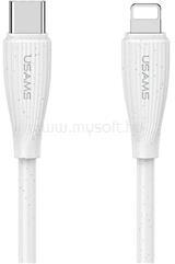 USAMS GREEN SERIES adatkábel (Type-C - lightning, 30W, gyorstöltő, 100cm) FEHÉR (SJ717USB02) (SJ717USB02) - mysoft