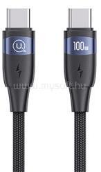 USAMS U85 adatkábel (Type-C - Type-C, 100W, PD gyorstöltő, 120cm, cipőfűző) FEKETE (SJ632USB01) (SJ632USB01) - mysoft