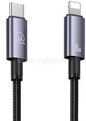 USAMS U82 adatkábel (Type-C - lightning, 30W, PD gyorstöltő, 25cm, cipőfűző) SÖTÉTSZÜRKE (SJ679USB01) (SJ679USB01) - mysoft