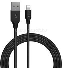 DEVIA GRACIOUS adatkábel (USB - lightning, 2.4A, gyorstöltő, 100cm) FEKETE (EC404_B) (EC404_B)