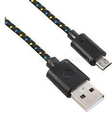 Gigapack Adatkábel (USB - microUSB, 200cm, cipőfűző) FEKETE (GP-38356) (GP-38356)