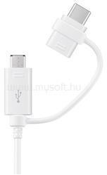 Samsung adatkábel 2in1 USB - microUSB/Type-C , 150cm, FEHÉR (EP-DG930DW) (EP-DG930DW)