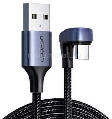 UGREEN US311 adatkábel (USB - Type-C, 3A, QC 3.0, 100W, 100cm, 180 fokos, cipőfűző) FEKETE (UGREEN_US311) (UGREEN_US311)