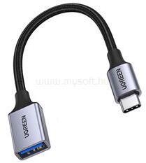 UGREEN US378 adapter kábel (USB aljzat - Type-C, OTG, 15cm, cipőfűző) FEKETE (UGREEN_70889B) (UGREEN_70889B)