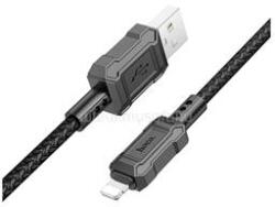 hoco. X94 adatkábel (USB - lightning, 2.4A, gyorstöltő, 100cm, törésgátló) FEKETE (HOCO_X94_UL_B) (HOCO_X94_UL_B)