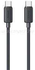 USAMS KY adatkábel (Type-C - Type-C, 60W, gyorstöltő, 100cm) FEKETE (SJ691USB01) (SJ691USB01)