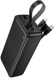 BOROFONE Power Bank 30000mAh BJ79B Clever - USB - Type C és Lightning kábelekkel fekete
