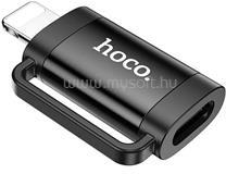hoco. UA31B adapter (Type-C aljzat - lightning, adatátvitel és töltés, OTG) FEKETE (HOCO_UA31B_B) (HOCO_UA31B_B)