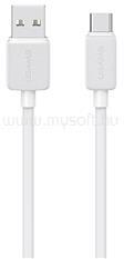USAMS KY adatkábel (USB - Type-C, 3A, gyorstöltő, 200cm) FEHÉR (SJ693USB02) (SJ693USB02)