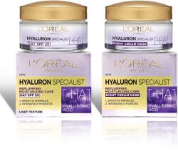 L'Oréal Hyaluron Specialist arcápoló szett hialuronsavval, Nappali ránctalanító krém, 50 ml + Éjszakai ránctalanító krém, 50 ml