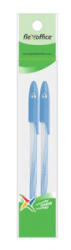 FlexOffice Golyóstoll, 0, 3 mm, 2 db/bliszter, kupakos, 'Candee', kék (FOGT027BLK) (FOGT027BLK)
