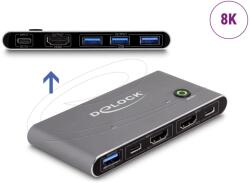 DELOCK HDMI KVM 8K 60 Hz kapcsoló USB 5 Gbps (18647) - ipon