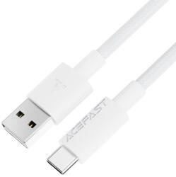 ACEFAST USB - Type-C Acefast Data Cable (C18-04), Gyors töltés, 3A, Hajlításálló, Nylon fonott, 1.2m - Fehér