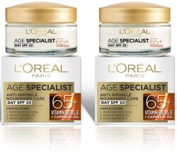 L'Oréal L'Oreal szett: 2 x L'Oreal Paris Age Specialist 65+ tápláló ránctalanító nappali krém, 50 ml