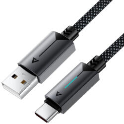 ACEFAST USB Type-C adatkábel (C19-04), gyors töltés, 3A, hajlítás-álló, nejlonszövés, 1, 2 m - fekete