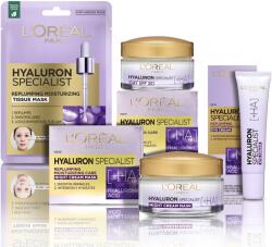 L'Oréal Hyaluron Specialist szett, nappali hidratáló krém a bőr feszességéért, 50 ml + éjszakai hidratáló krém a bőr feszességéért, 50 ml + ránctalanító szemkörnyékápoló krém, 15 ml + hidratáló szövet maszk, 