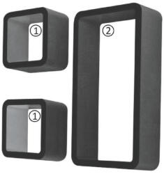 TEMPO KONDELA Polc, 3 Db, Fekete, Trix Fy 7493