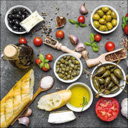 Ambiente Mediterranean Food Papírszalvéta 33X33cm, 20db-os - fizz