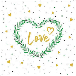 Ambiente Lots Of Love White Papírszalvéta 33X33cm, 20db-os