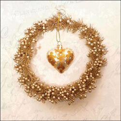 Ambiente Heart Of gold Papírszalvéta 33X33cm, 20db-os - fizz
