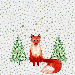 PPD Snowflakes & Fox Papírszalvéta 33X33cm, 20db-os - fizz