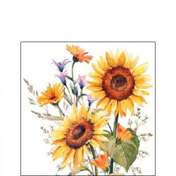 Ambiente Sunflowers Papírszalvéta 25X25cm, 20db-os