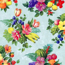 Ambiente Flowers And Fruits green Papírszalvéta 33X33cm, 20db-os - fizz