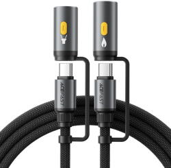 ACEFAST Cablu Multifunctional 4in1 Type-C/Lanterna LED la Type-C/Bricheta, 60W, 3A - (J4) - Black (KF2349379) - vexio