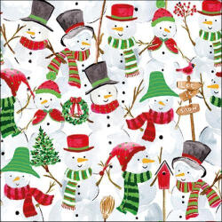Ambiente Snowman Party Papírszalvéta 33X33cm, 20db-os
