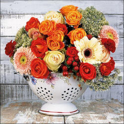 Ambiente Flowers In Strainer Papírszalvéta 33X33cm, 20db-os - fizz