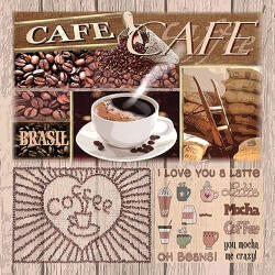 Ambiente Coffee Variations Papírszalvéta 33X33cm, 20db-os - fizz