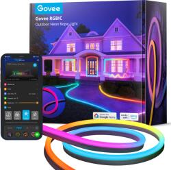 Govee RGBIC Basic NEON Szilikon védőburkolattal ellátott kültéri szalagfény (10 méter) Hang + Wifi + Bluetooth vezérlésel - auchan