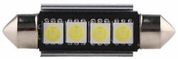 Techstar Techstar® Festoon Auto Led izzó, 4 LED, hideg fehér, 6000K, 12V, 150 lm, 41mm