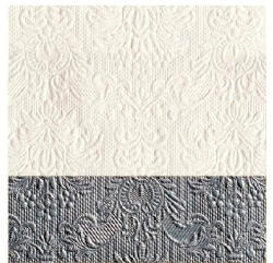 Ambiente Elegance Dip Silver Dombornyomott Papírszalvéta 25X25cm, 15db-os