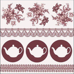 Ambiente Teapots Brown Papírszalvéta 33X33cm, 20db-os - fizz