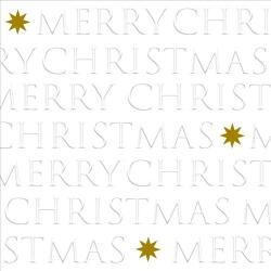 PPD Christmas Letters Pearl Dombornyomott Papírszalvéta 33X33cm, 20db-os - fizz